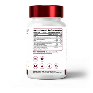 RootReva Biotin bottle with printed dosing