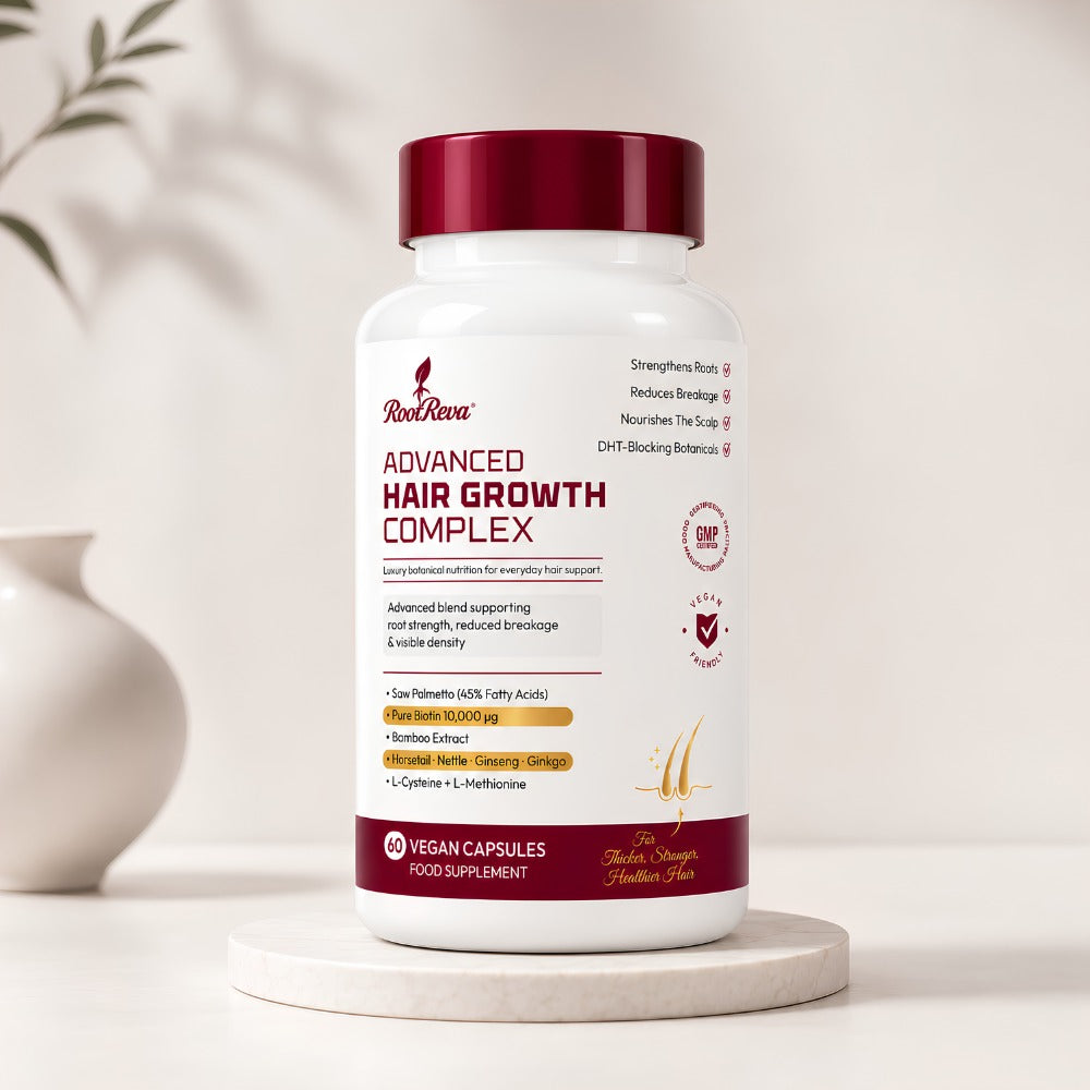 RootReva Advanced Hair Growth Complex, 60 vegetarian capsules - front of bottle