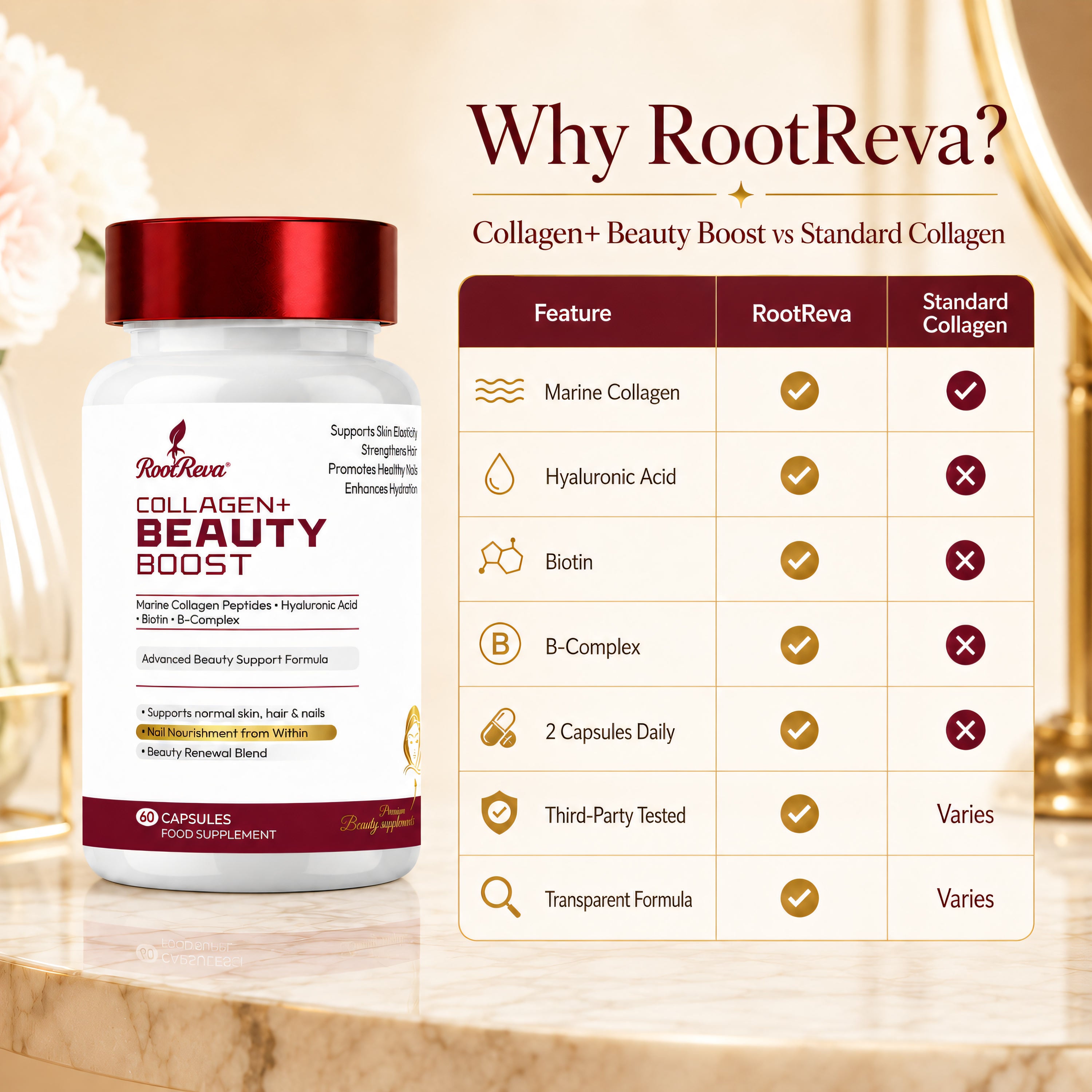 Collagen+ Beauty Boost compared with standard collagen supplements